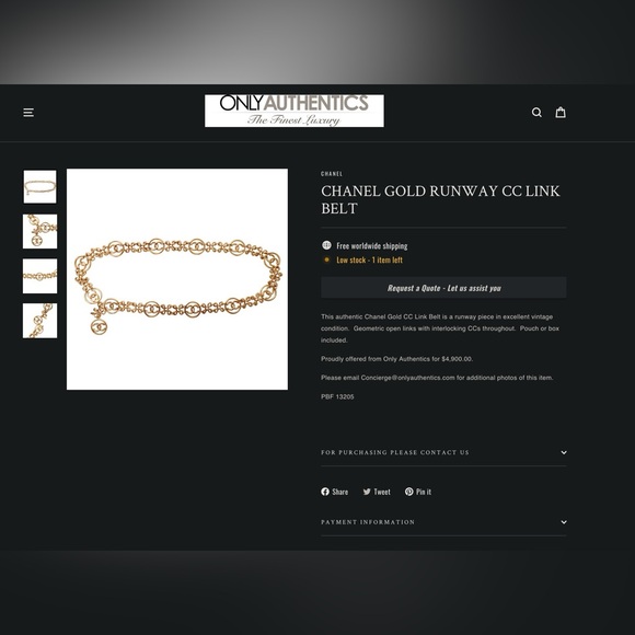 RARE Chanel Gold CC Link Belt Vintage - Picture 2 of 13